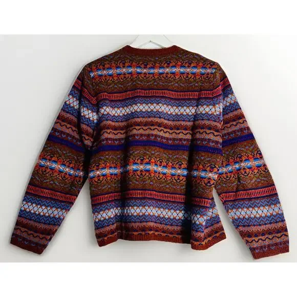 Vintage Eddie Bauer Button Up Cardigan Sweater Sz Large 100% Lambs Wool - Picture 7 of 9